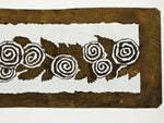 Antique Japanese Katagami Paper Kimono Stencil Katazome Curled Roses Bara A795