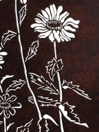 Antique Japanese Katagami Paper Kimono Stencil Katazome Daisies Hinagiku A798