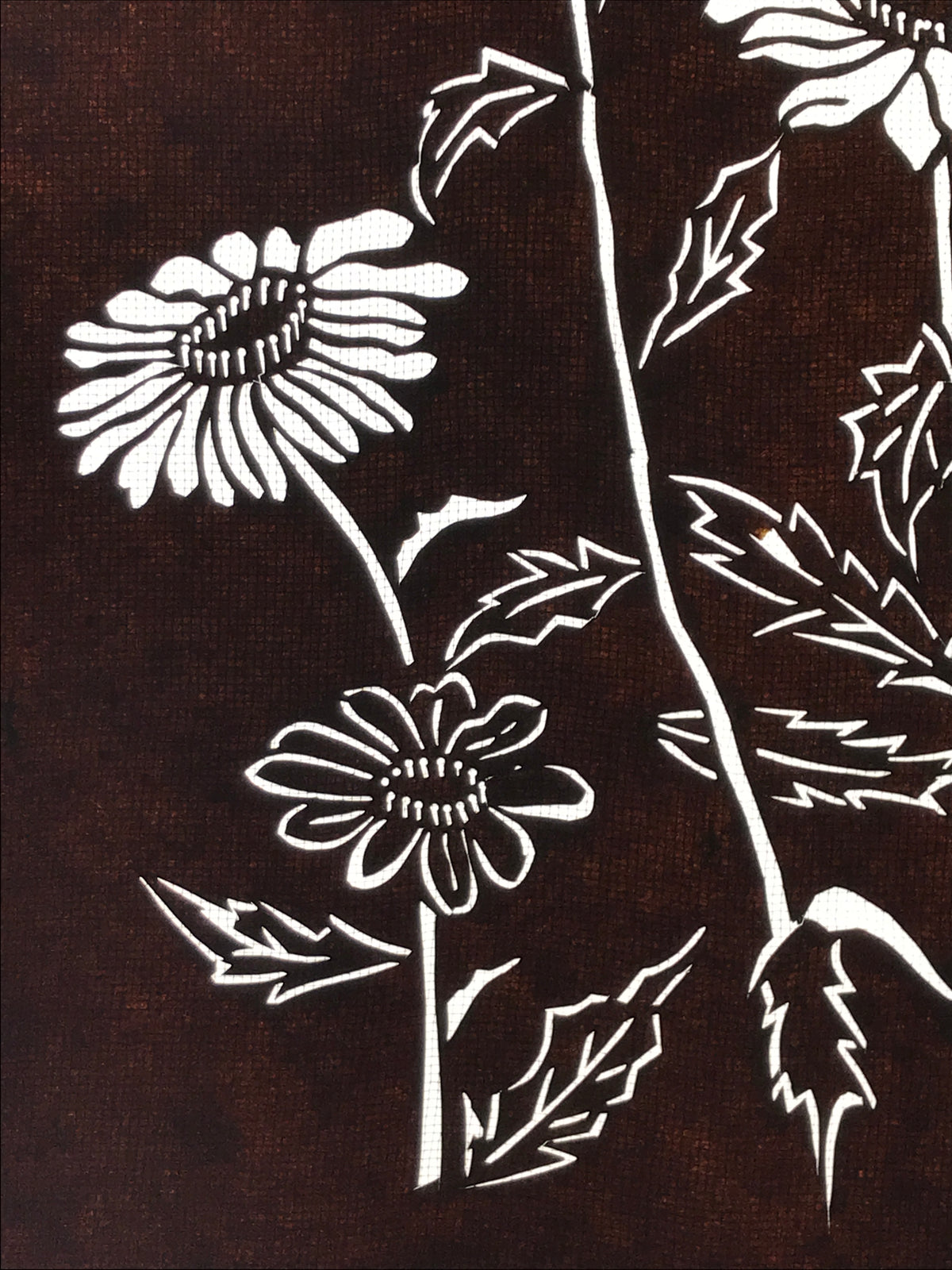 Antique Japanese Katagami Paper Kimono Stencil Katazome Daisies Hinagiku A798