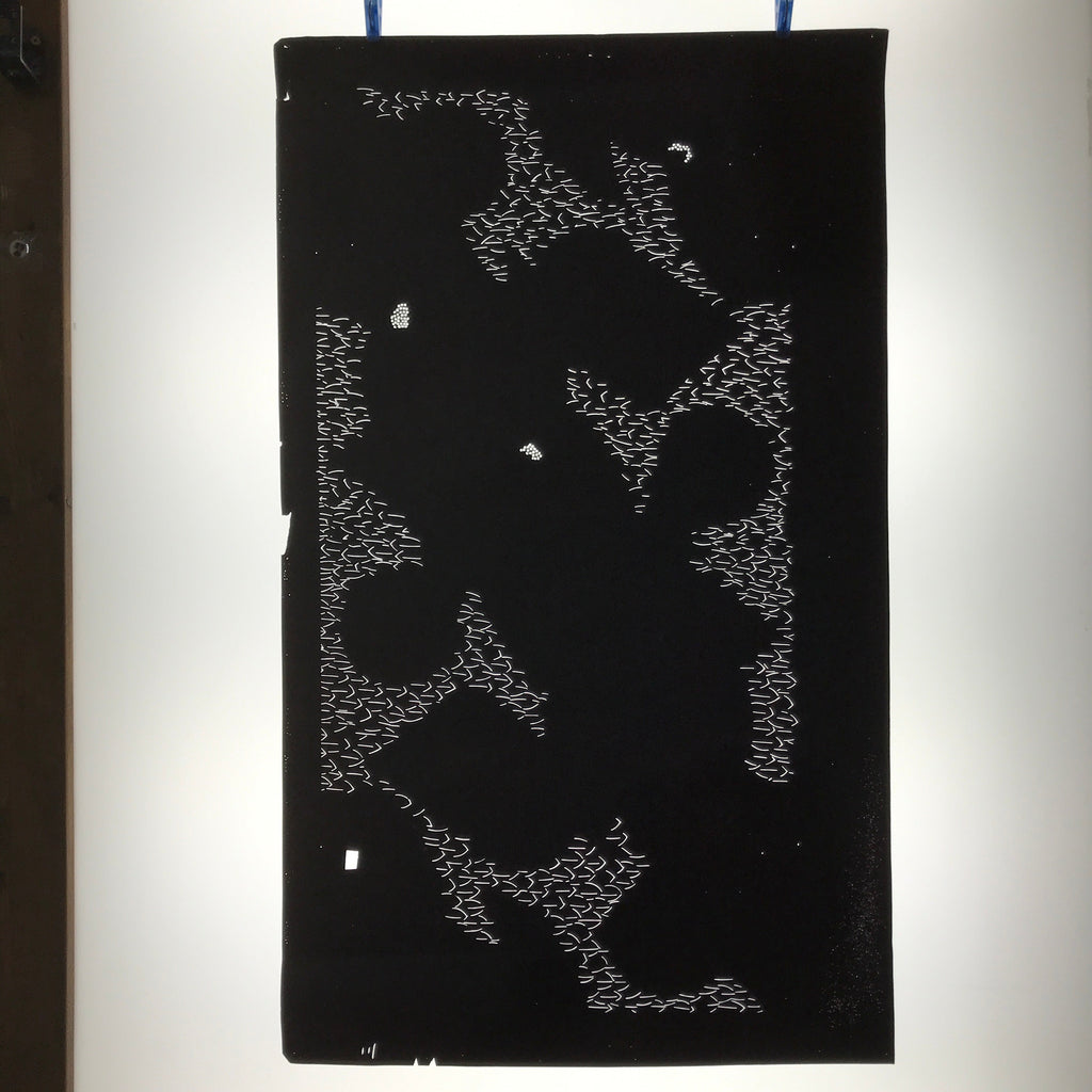 Antique Japanese Katagami Paper Kimono Stencil Katazome Feather Background C953