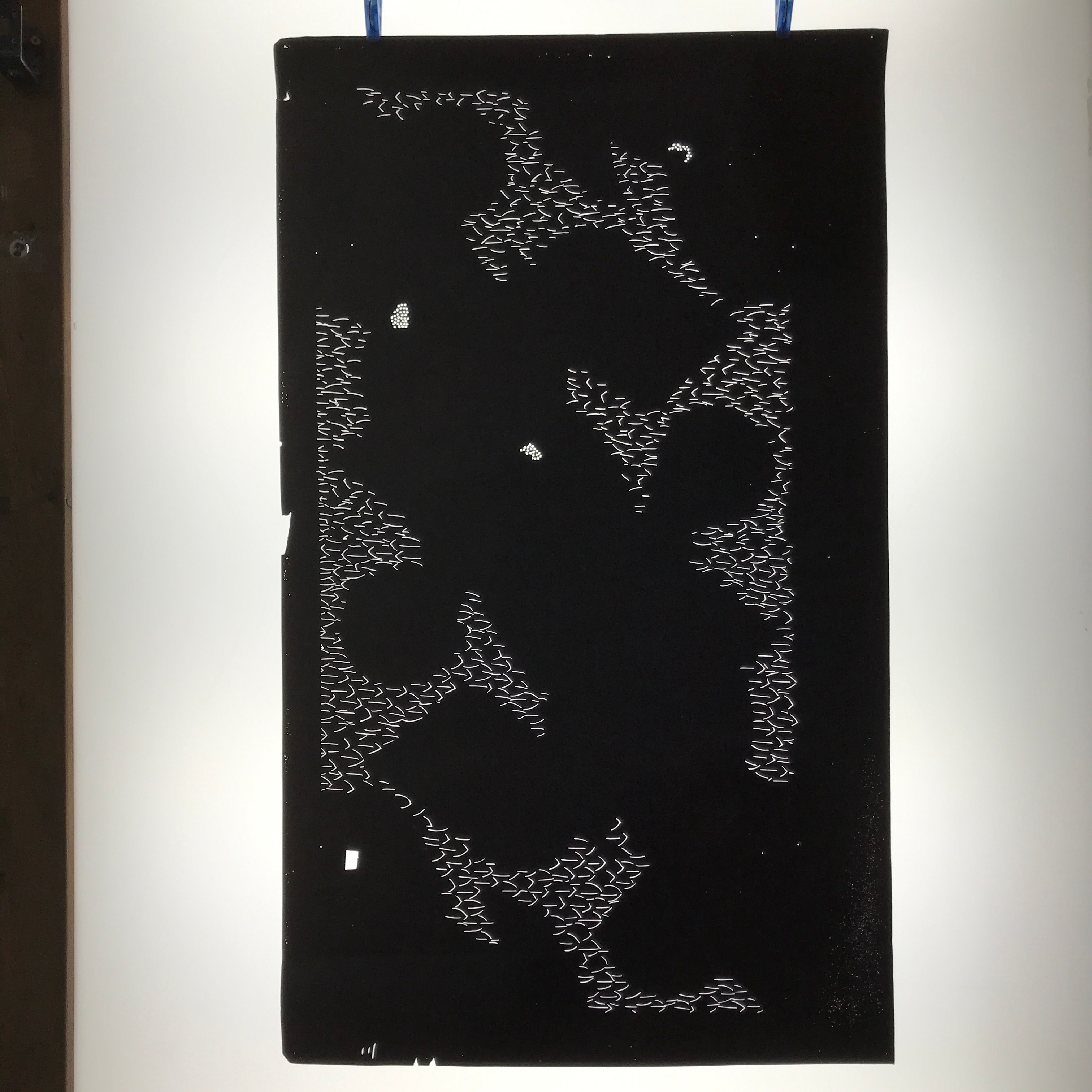 Antique Japanese Katagami Paper Kimono Stencil Katazome Feather Background C953