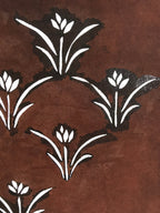 Antique Japanese Katagami Paper Kimono Stencil Katazome Floral Design A661
