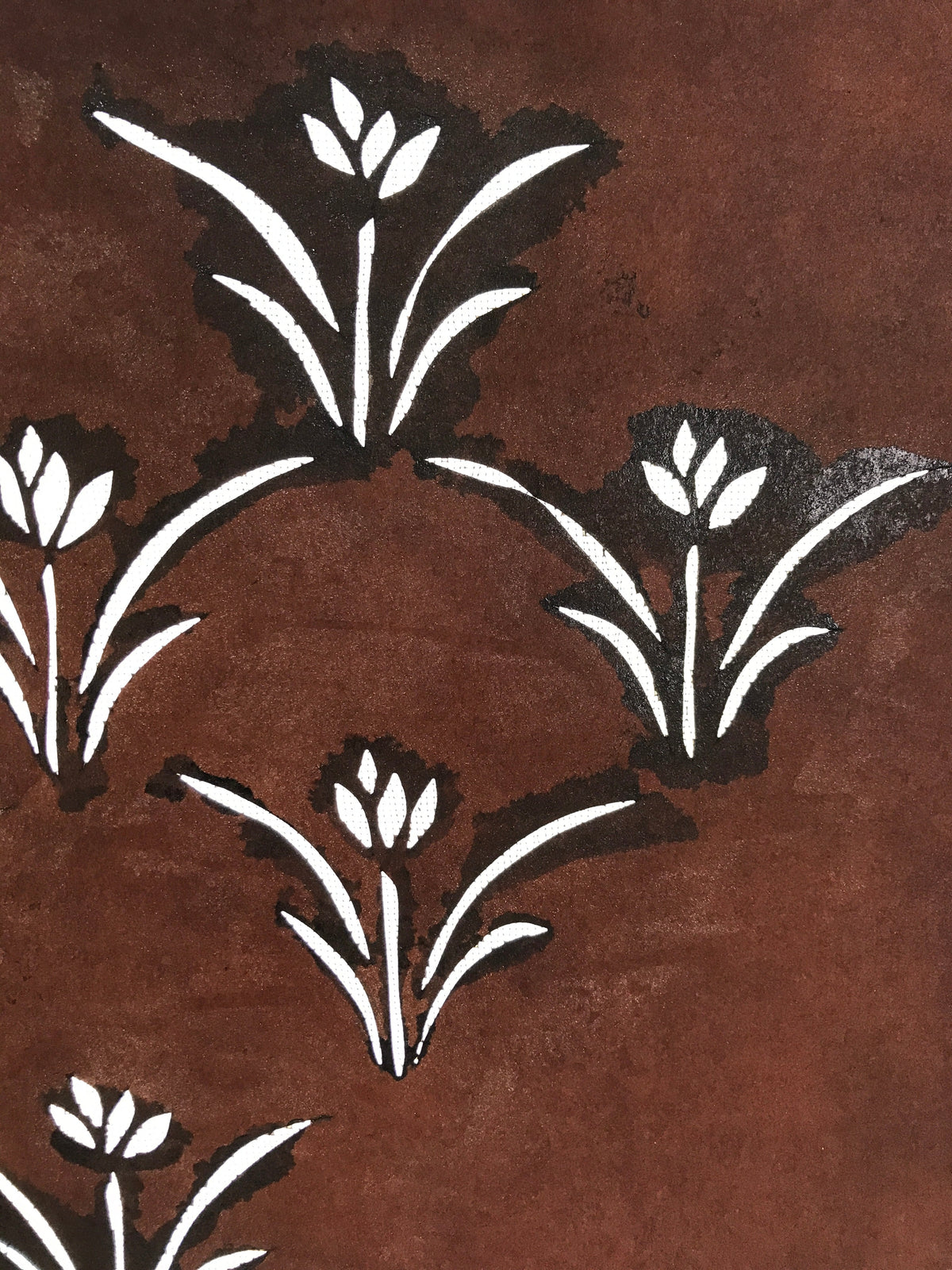 Antique Japanese Katagami Paper Kimono Stencil Katazome Floral Design A661
