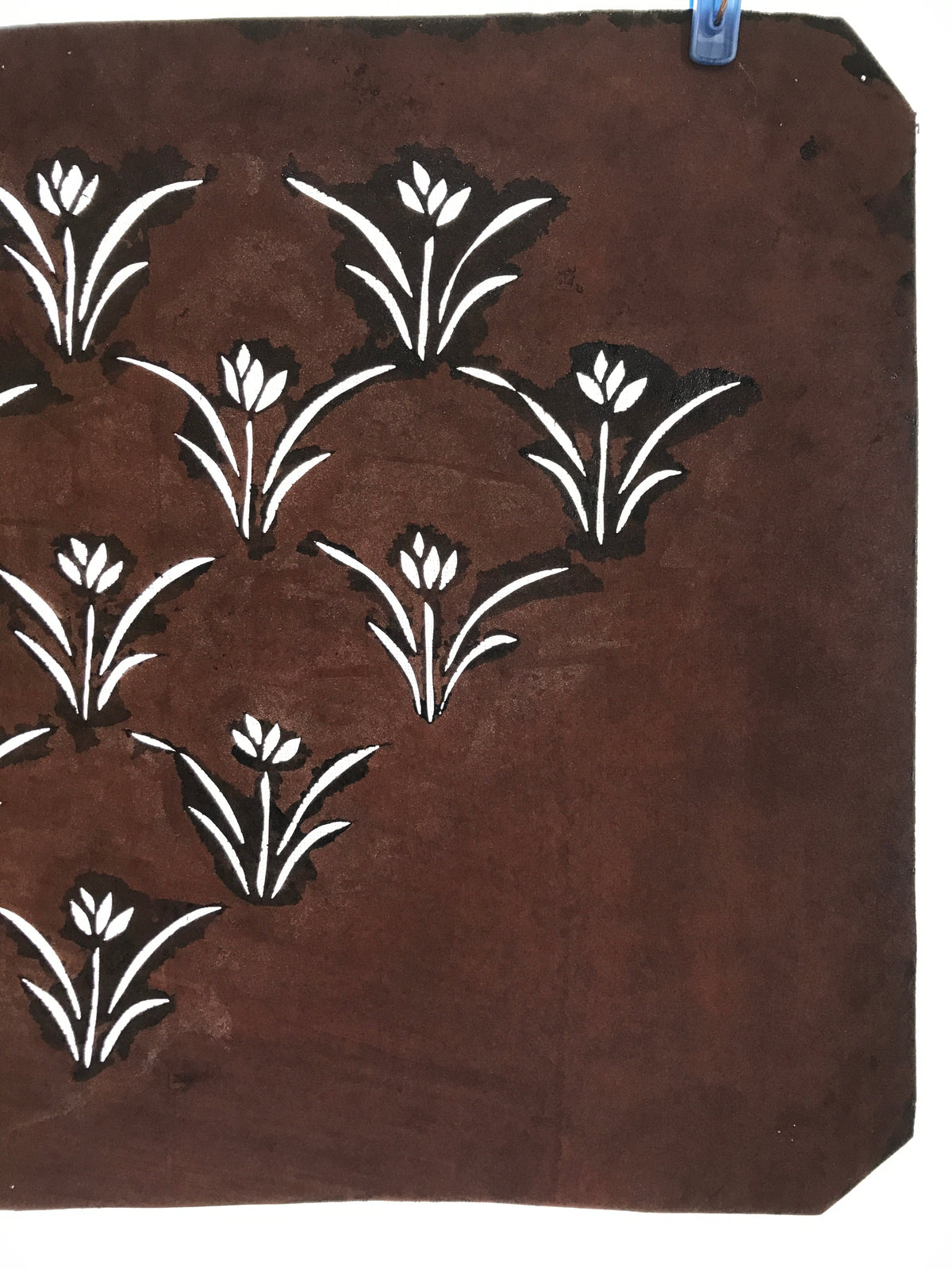 Antique Japanese Katagami Paper Kimono Stencil Katazome Floral Design A661