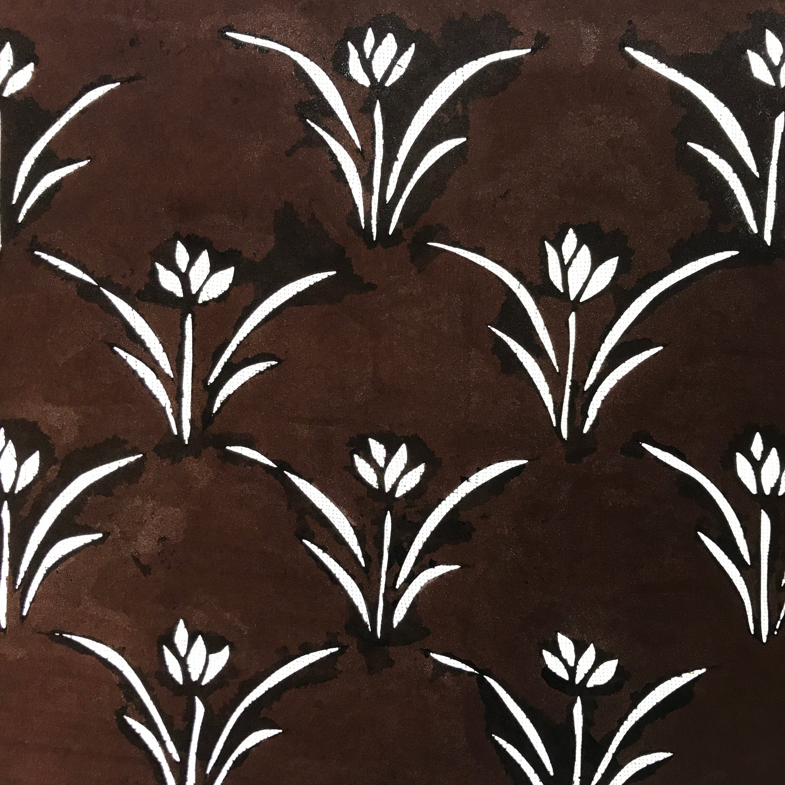 Antique Japanese Katagami Paper Kimono Stencil Katazome Floral Design A661
