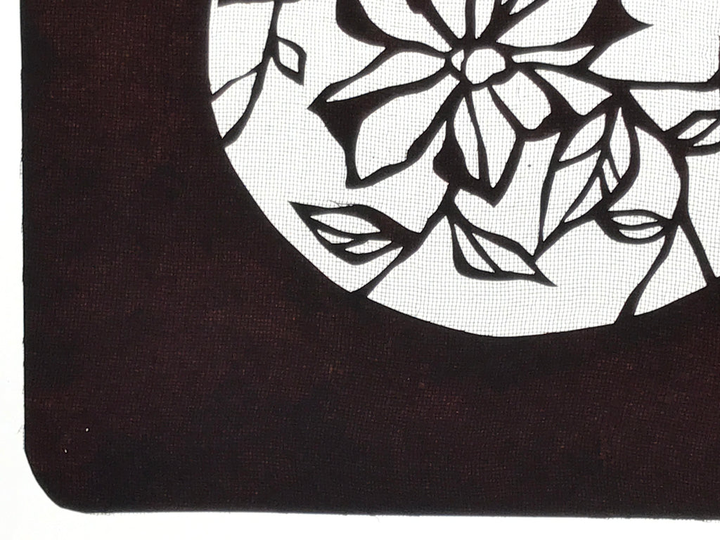 Antique Japanese Katagami Paper Kimono Stencil Katazome Floral Hana Flowers A780