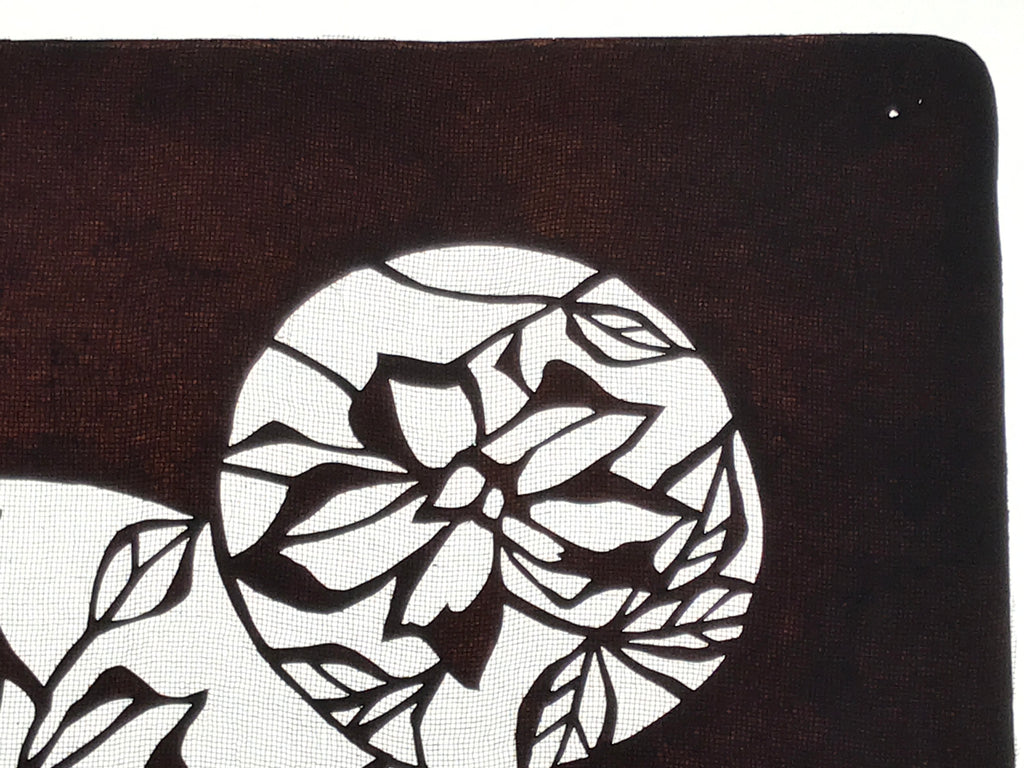 Antique Japanese Katagami Paper Kimono Stencil Katazome Floral Hana Flowers A780