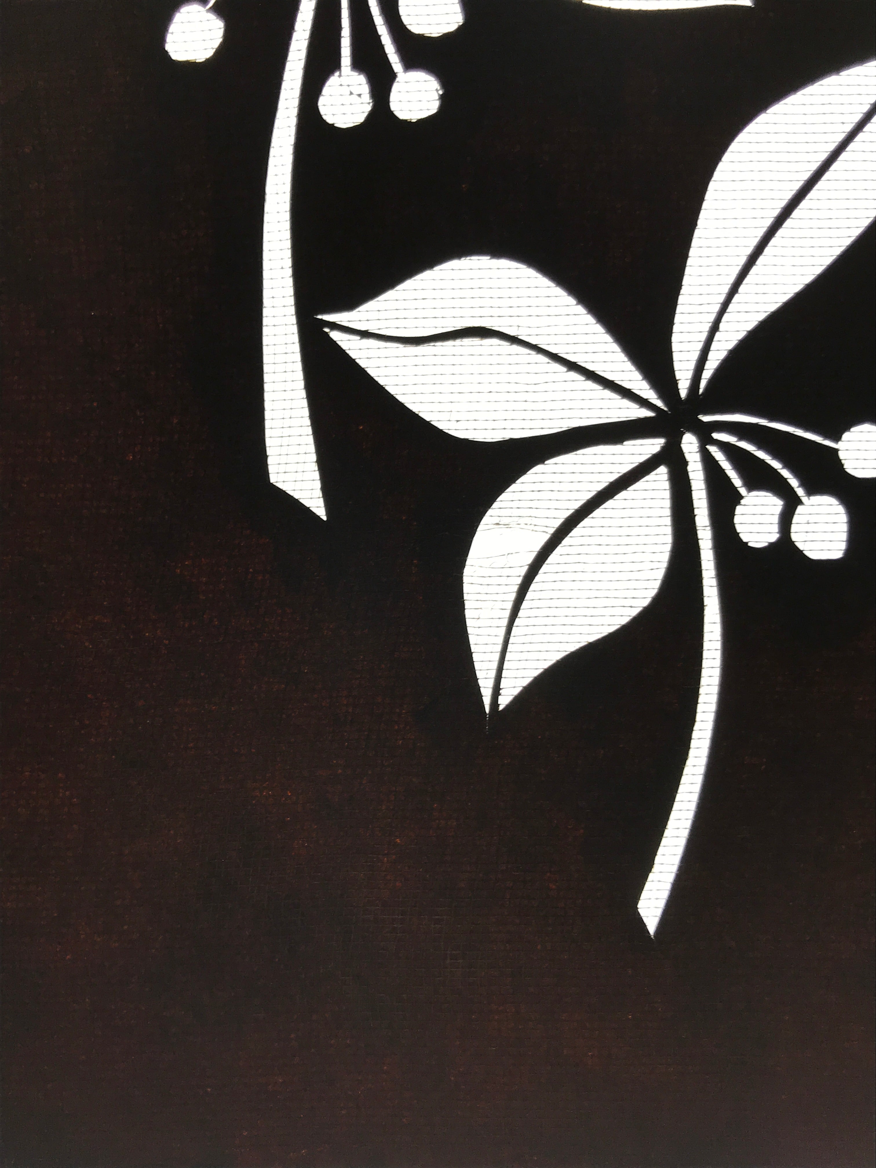 Antique Japanese Katagami Paper Kimono Stencil Katazome Floral Plant Design A767