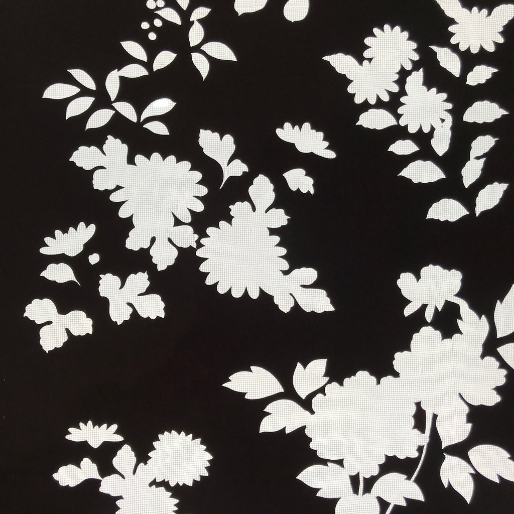 Antique Japanese Katagami Paper Kimono Stencil Katazome Floral Plant Design C932