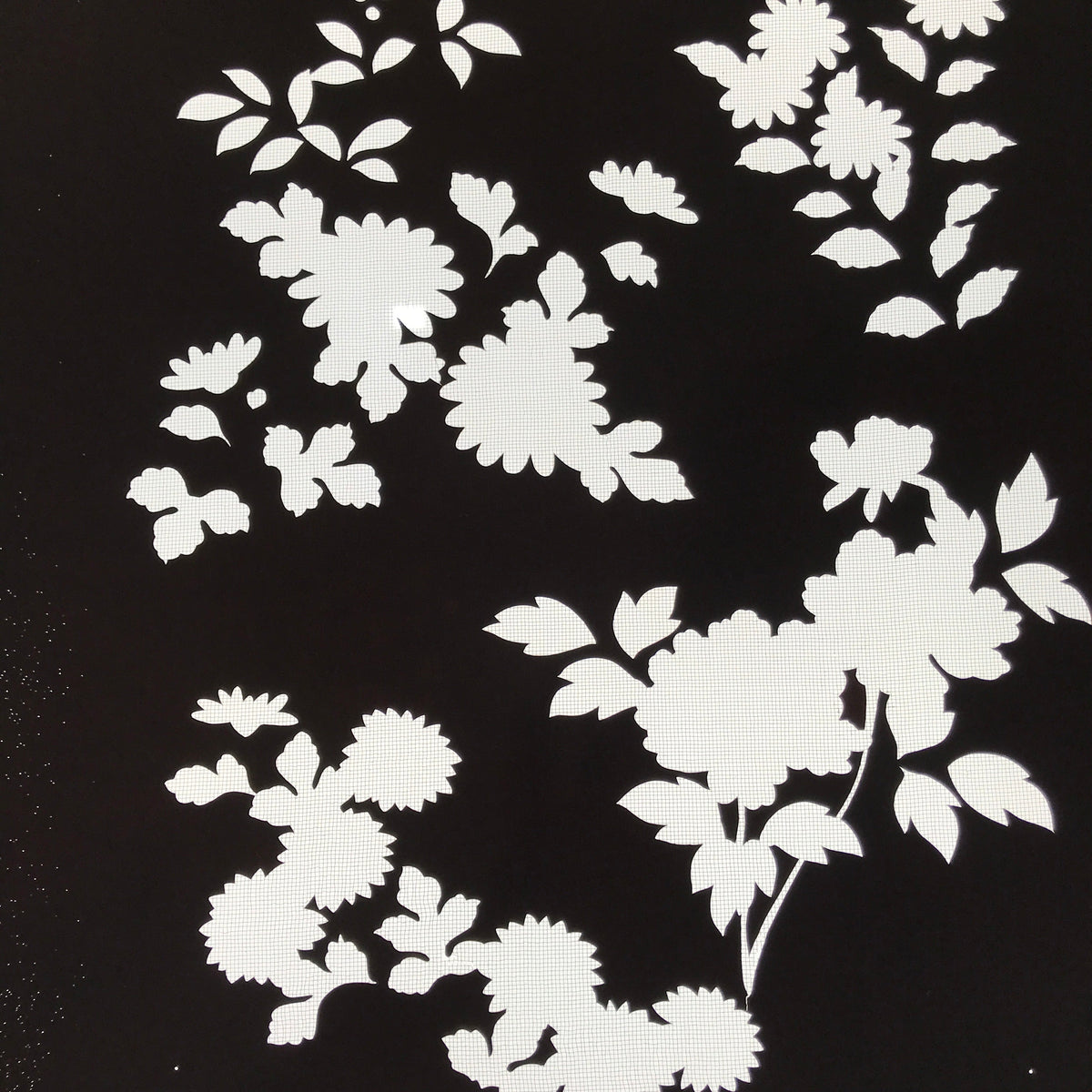 Antique Japanese Katagami Paper Kimono Stencil Katazome Floral Plant Design C932