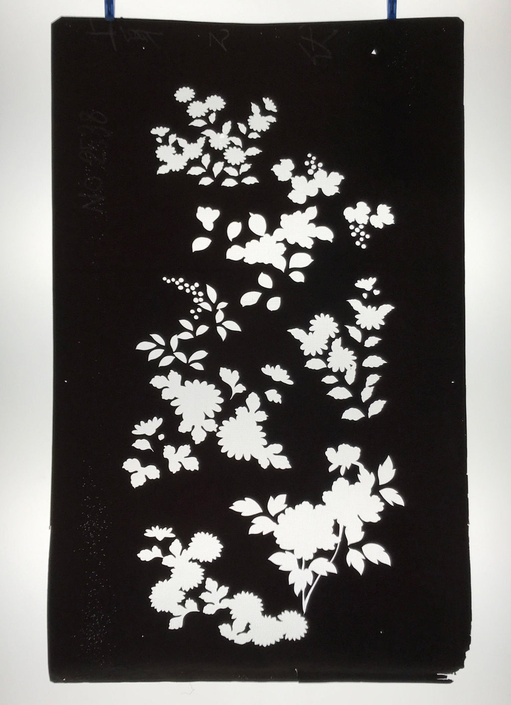 Antique Japanese Katagami Paper Kimono Stencil Katazome Floral Plant Design C932