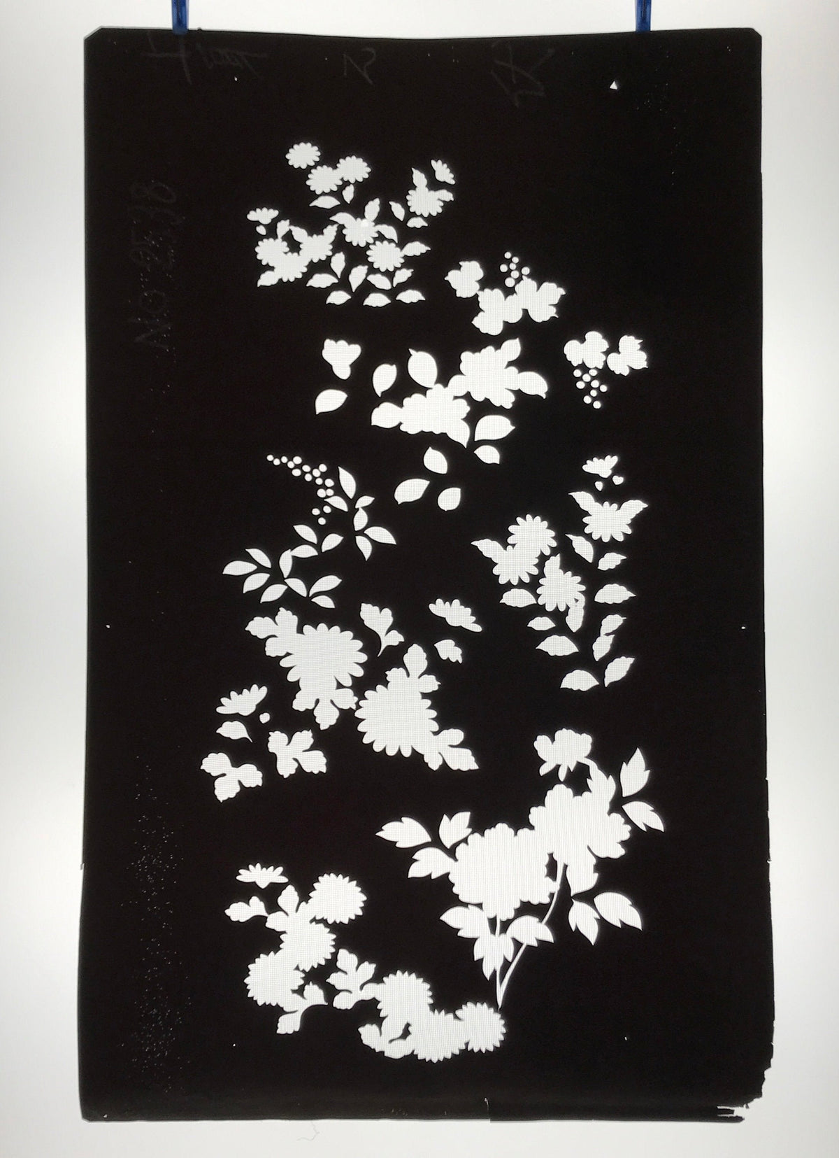 Antique Japanese Katagami Paper Kimono Stencil Katazome Floral Plant Design C932