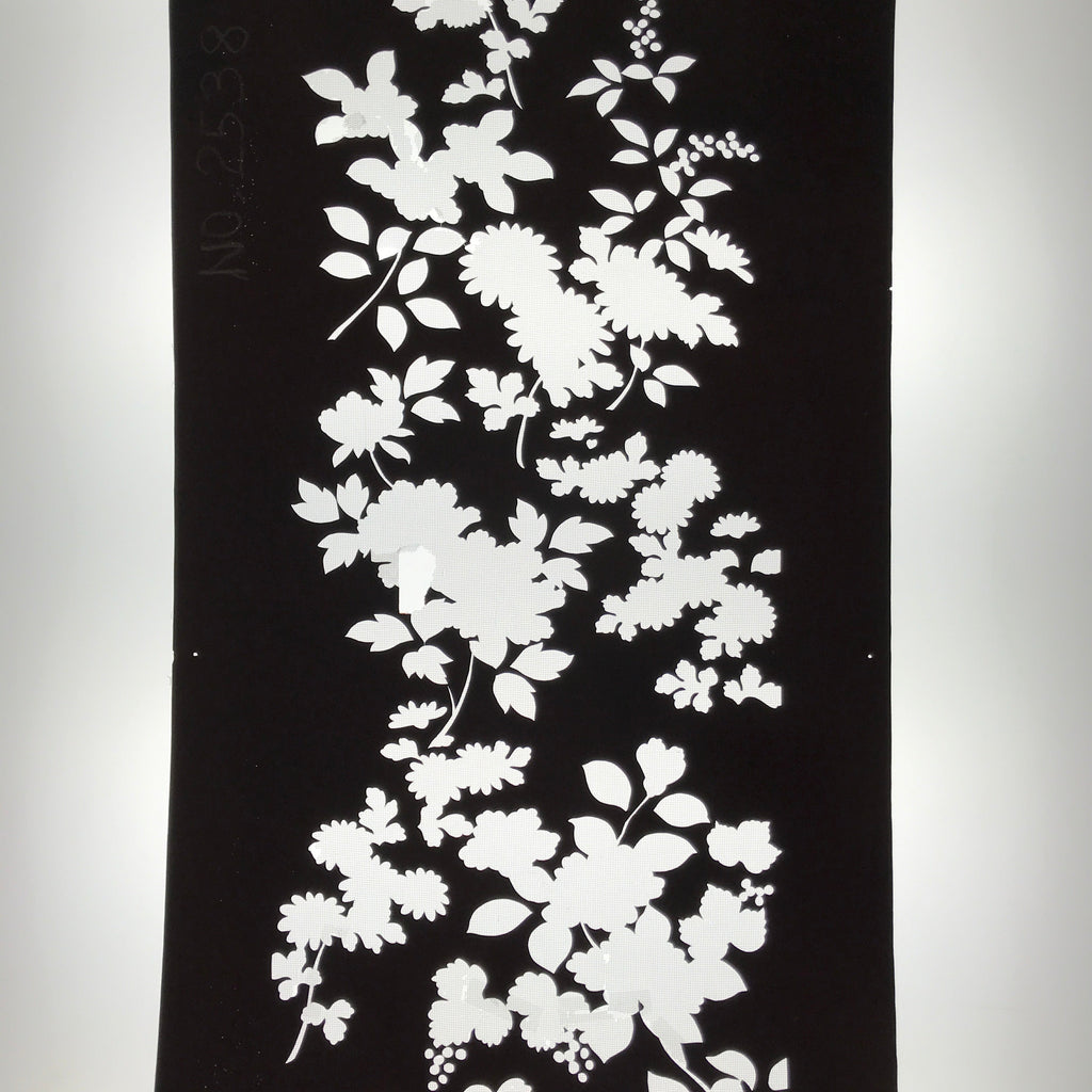 Antique Japanese Katagami Paper Kimono Stencil Katazome Floral Plant Design C933