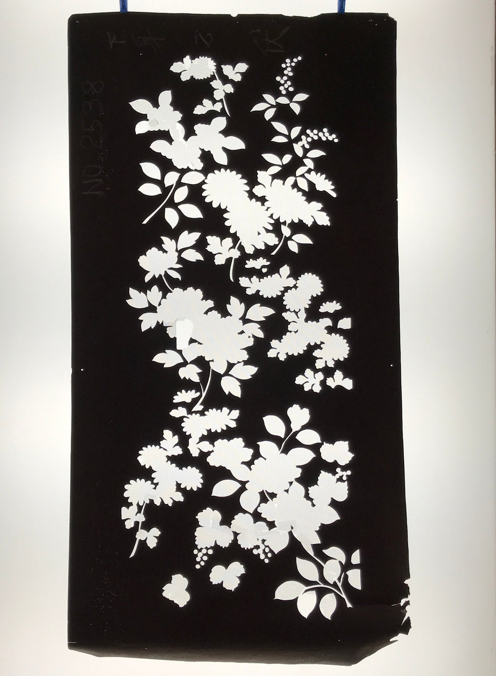 Antique Japanese Katagami Paper Kimono Stencil Katazome Floral Plant Design C933