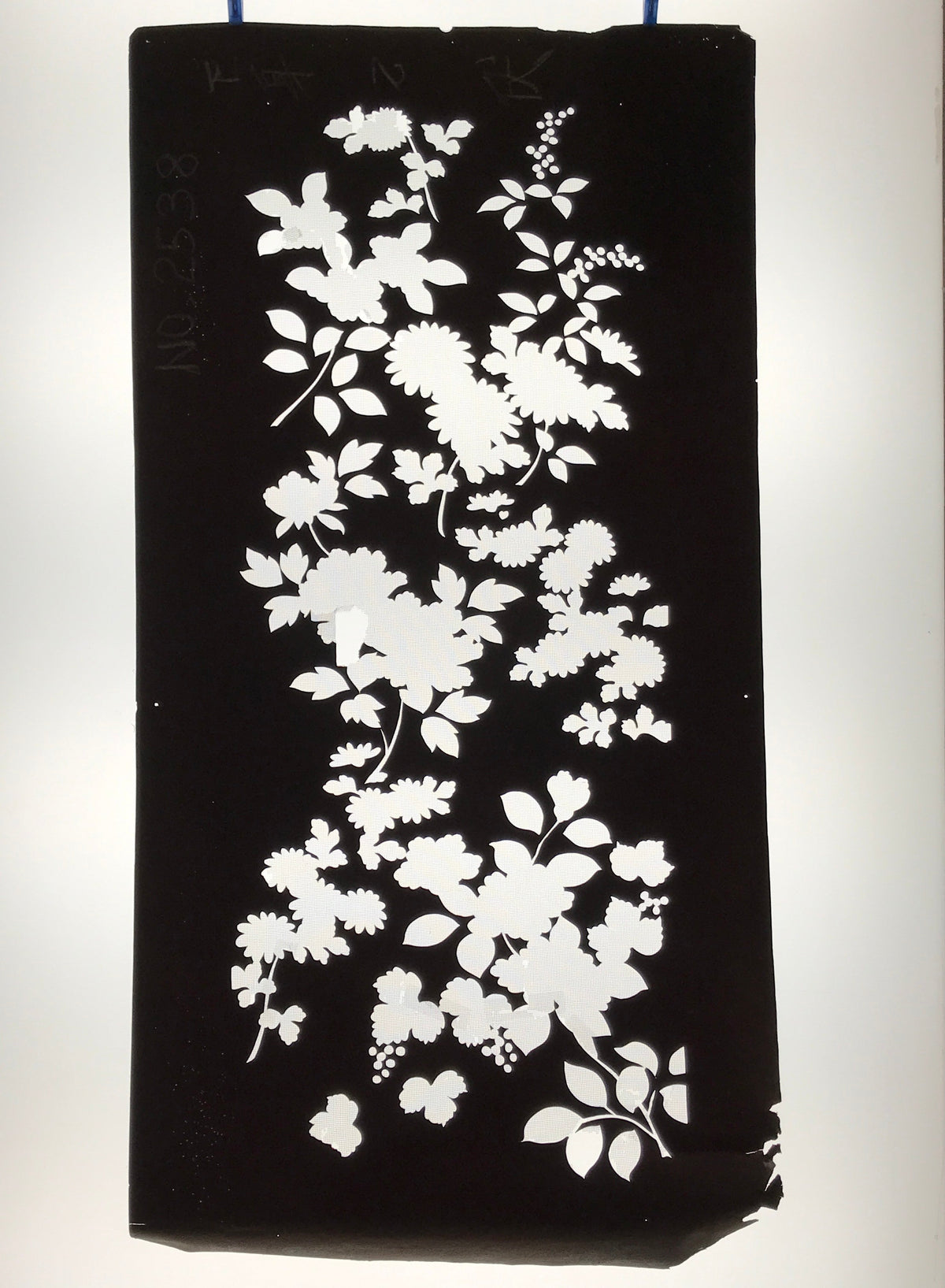 Antique Japanese Katagami Paper Kimono Stencil Katazome Floral Plant Design C933
