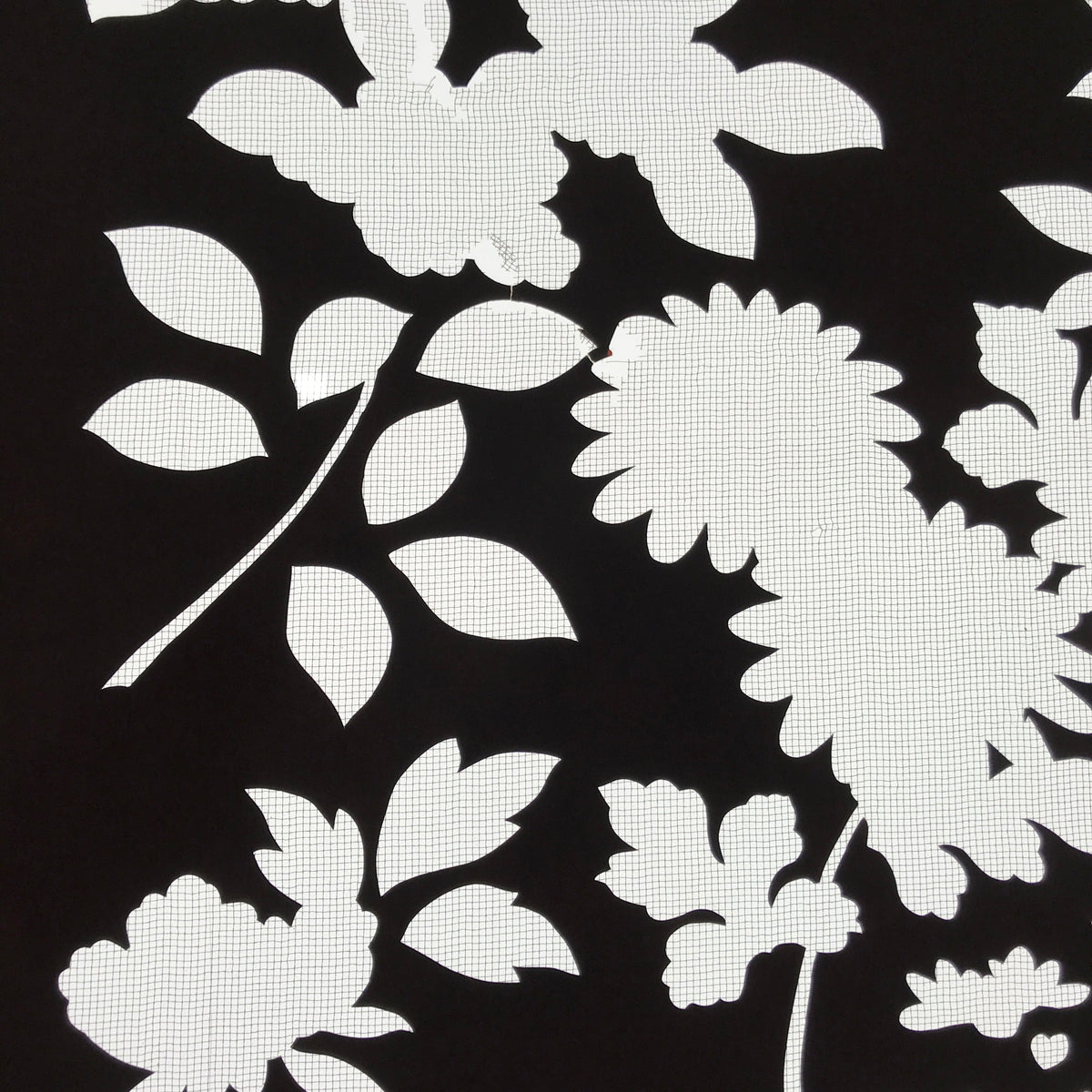 Antique Japanese Katagami Paper Kimono Stencil Katazome Floral Plant Design C933