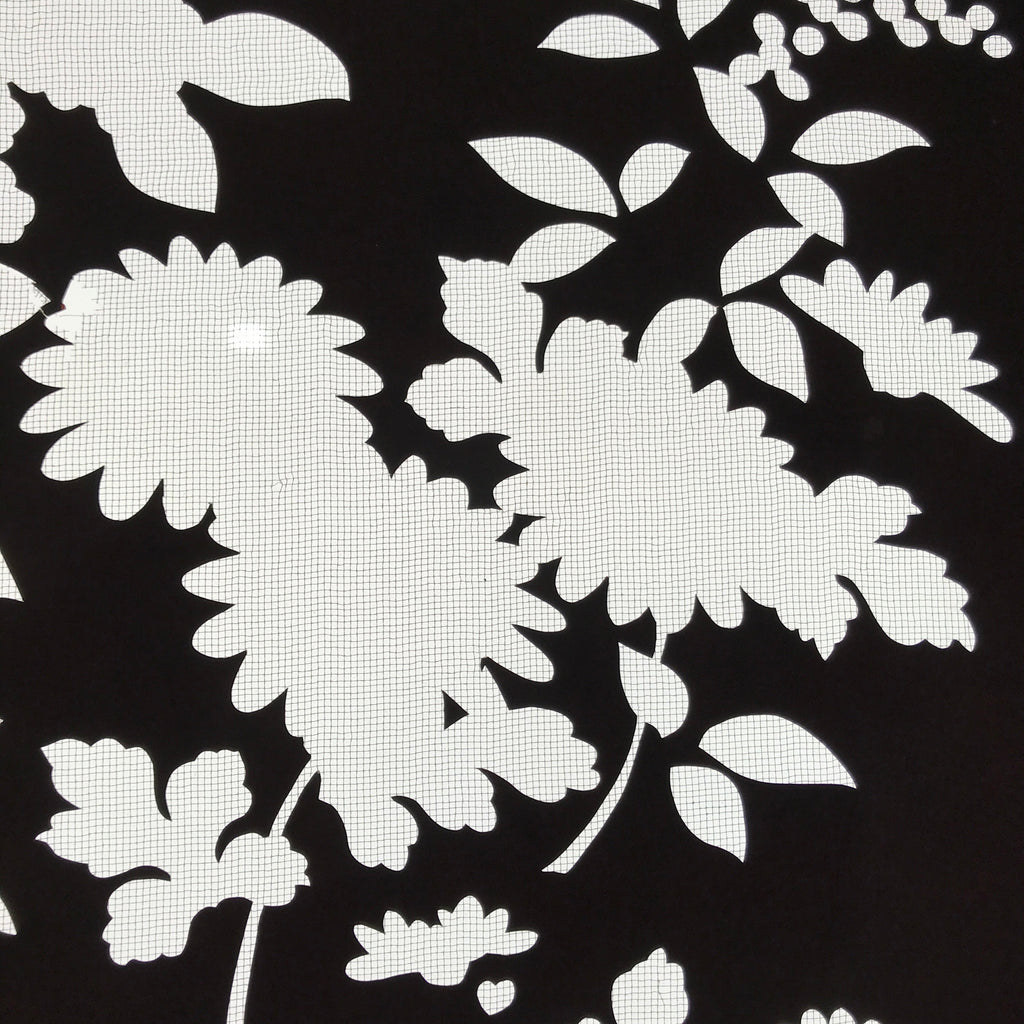 Antique Japanese Katagami Paper Kimono Stencil Katazome Floral Plant Design C933