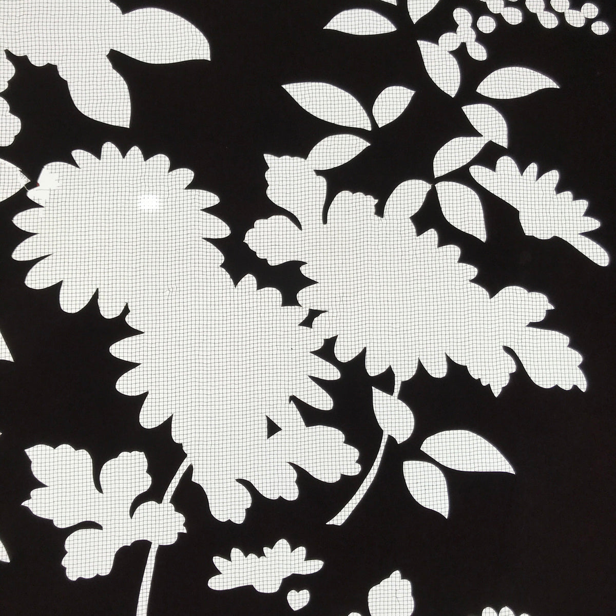 Antique Japanese Katagami Paper Kimono Stencil Katazome Floral Plant Design C933