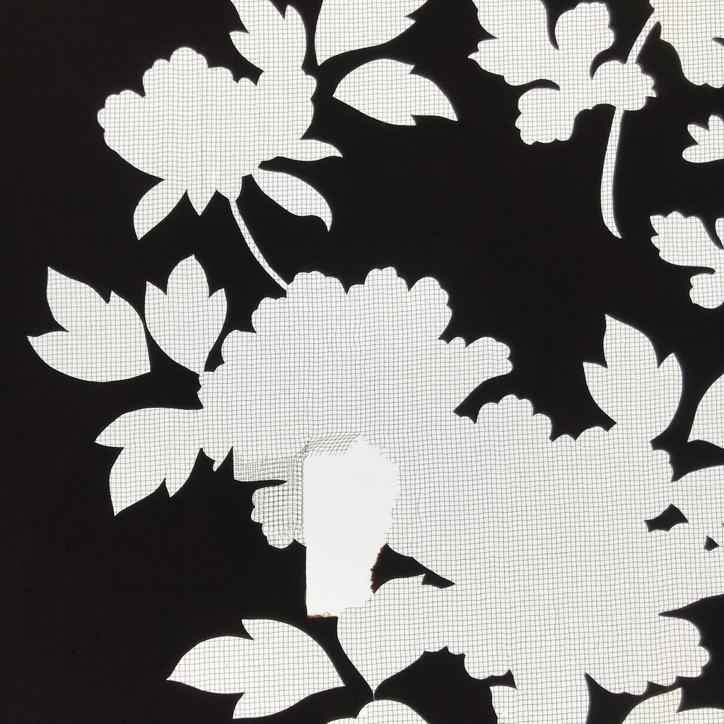 Antique Japanese Katagami Paper Kimono Stencil Katazome Floral Plant Design C933