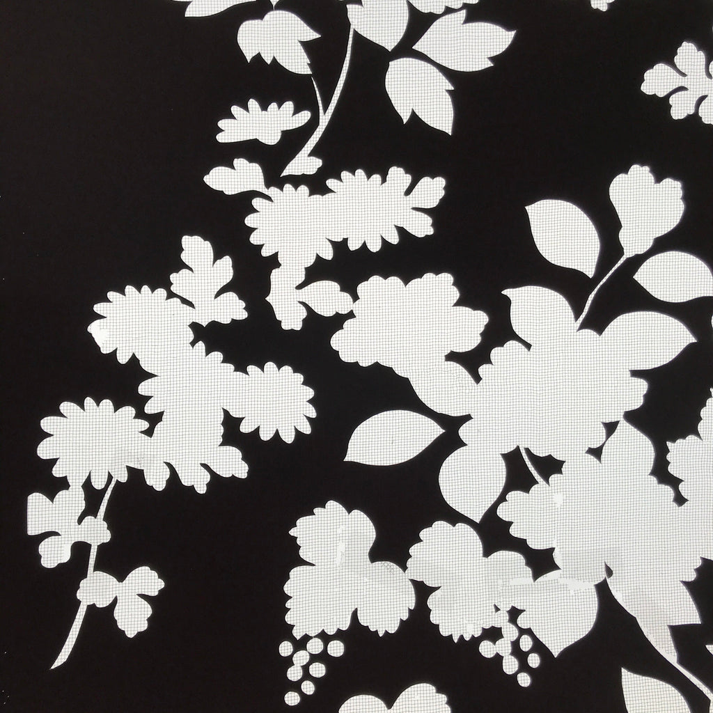 Antique Japanese Katagami Paper Kimono Stencil Katazome Floral Plant Design C933