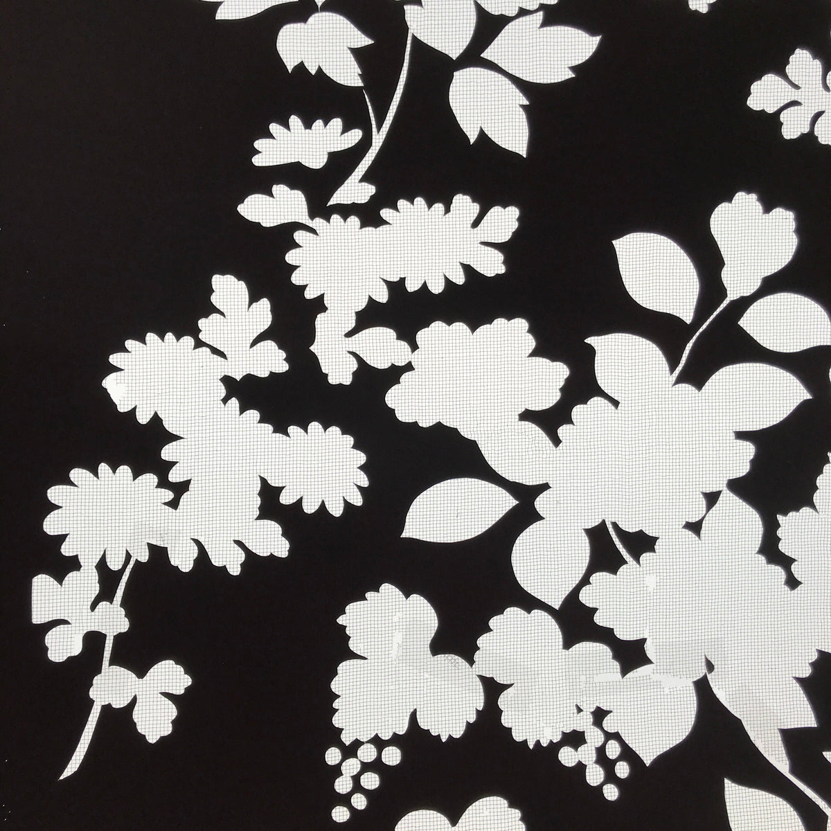 Antique Japanese Katagami Paper Kimono Stencil Katazome Floral Plant Design C933