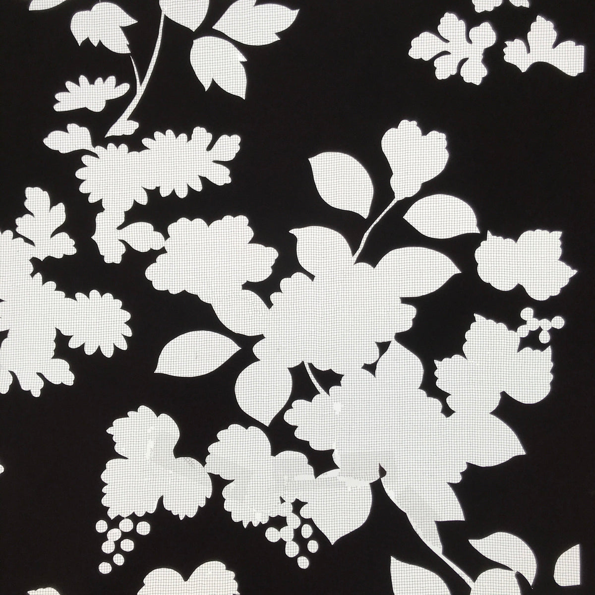 Antique Japanese Katagami Paper Kimono Stencil Katazome Floral Plant Design C933