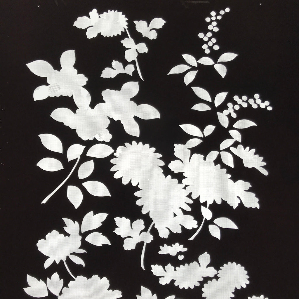 Antique Japanese Katagami Paper Kimono Stencil Katazome Floral Plant Design C933