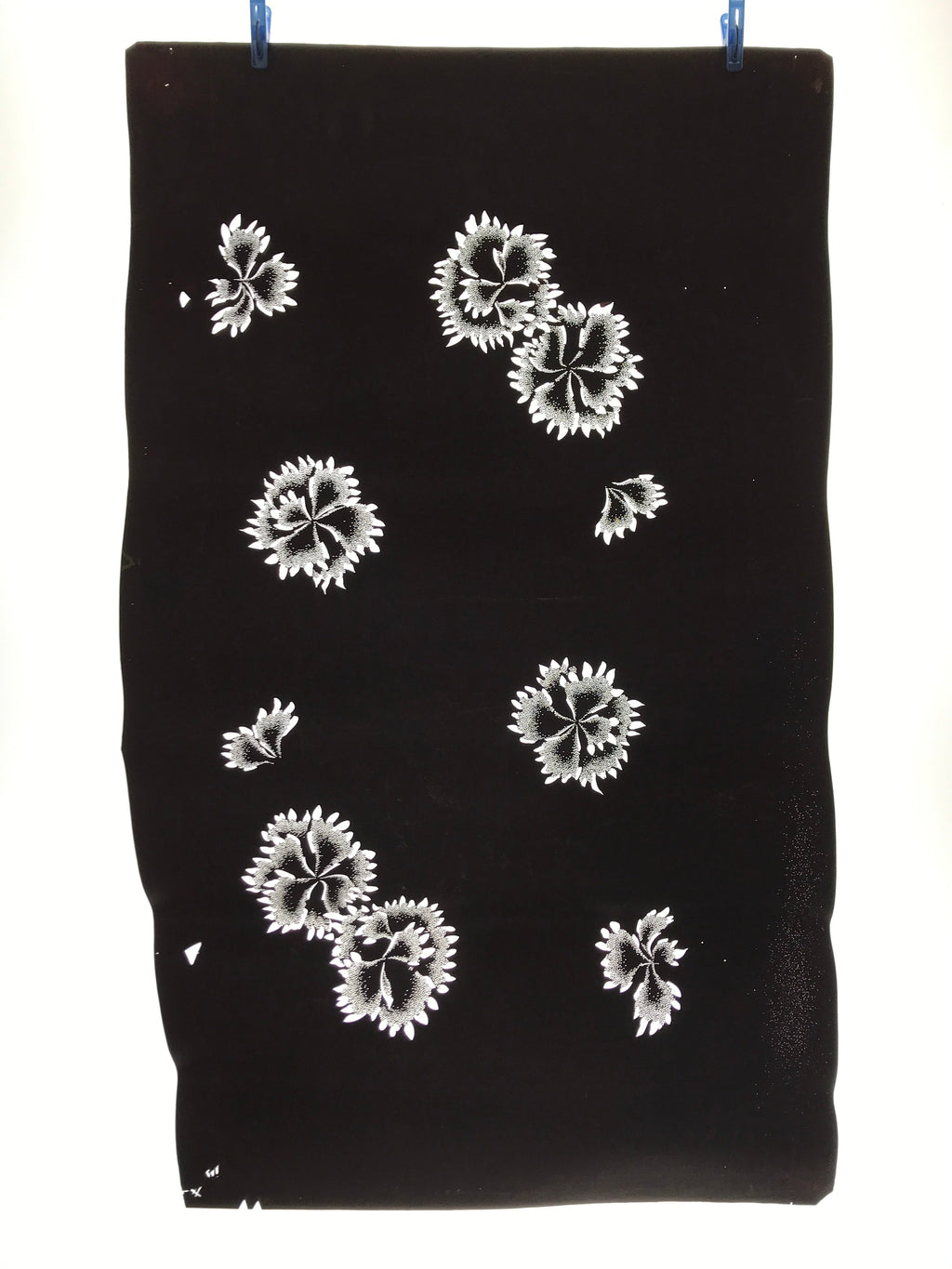 Antique Japanese Katagami Paper Kimono Stencil Katazome Flower Blooms C891