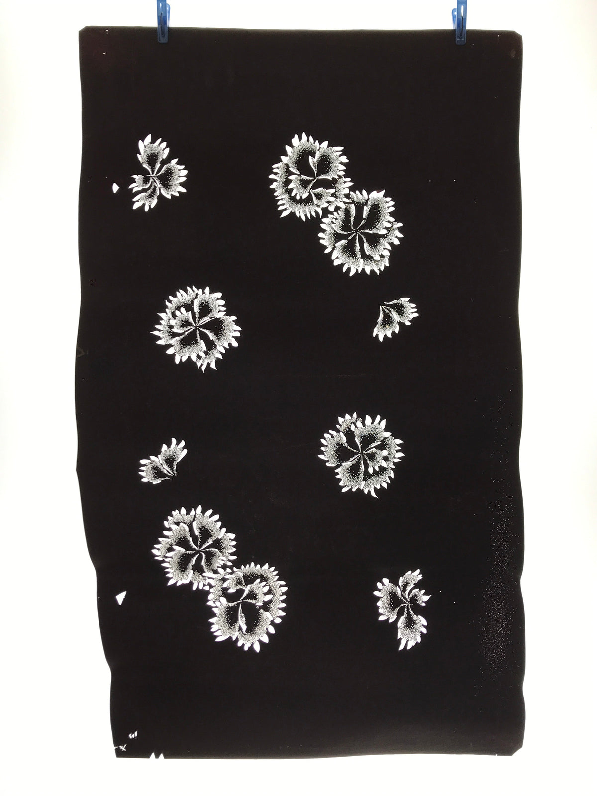 Antique Japanese Katagami Paper Kimono Stencil Katazome Flower Blooms C891