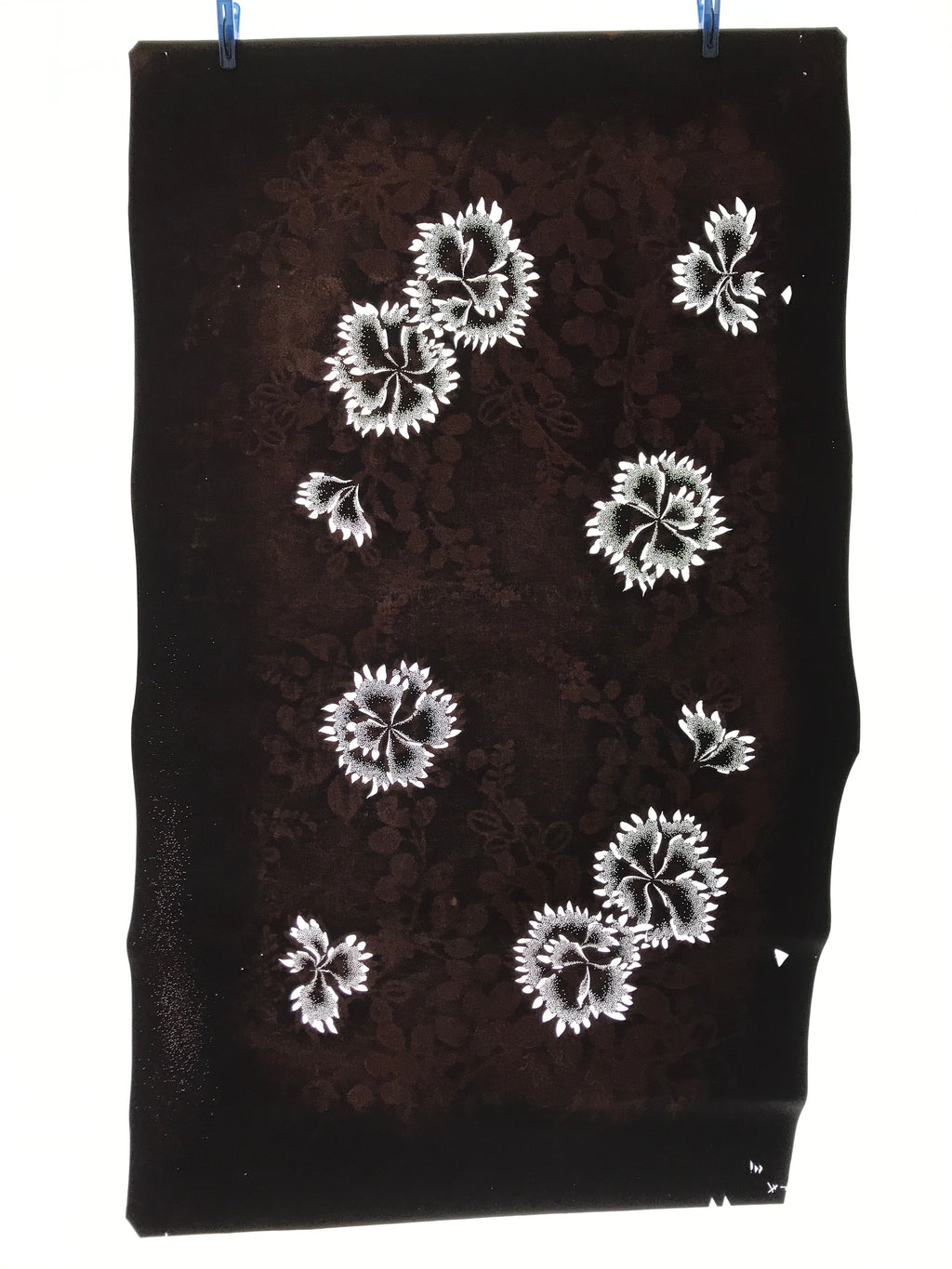 Antique Japanese Katagami Paper Kimono Stencil Katazome Flower Blooms C891