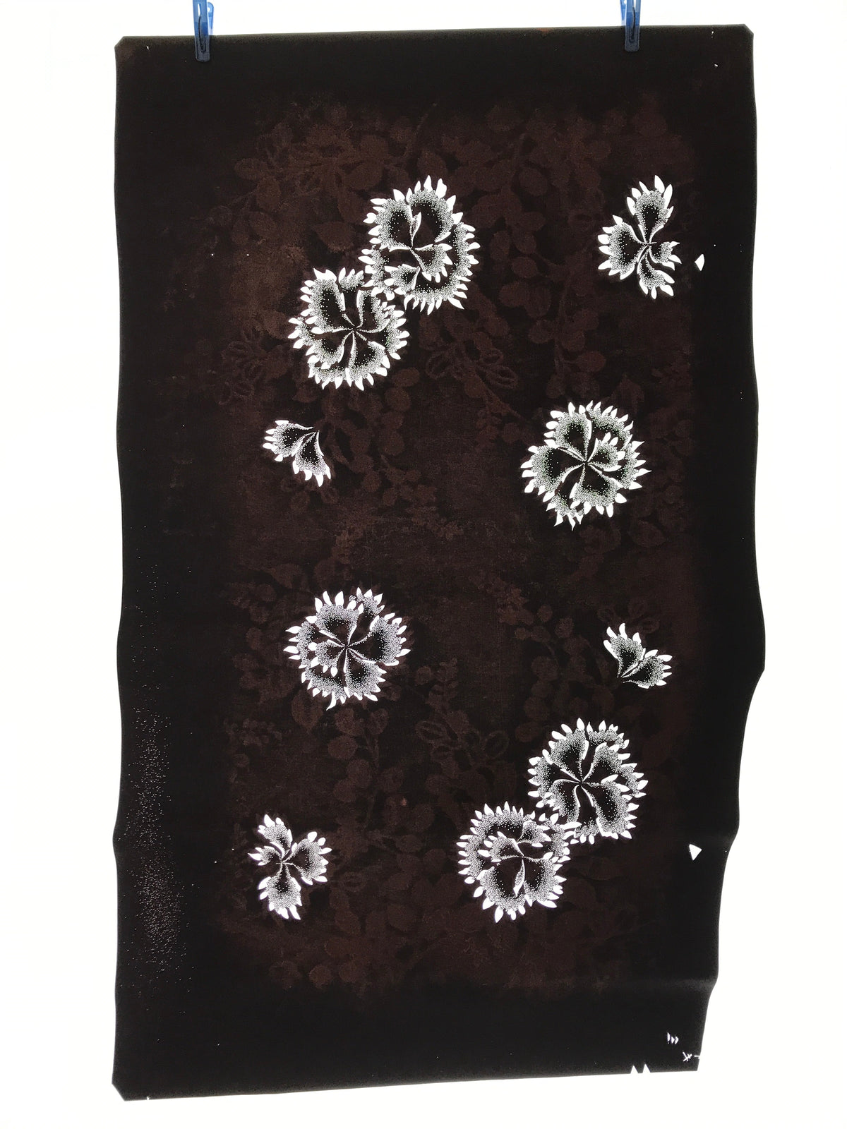 Antique Japanese Katagami Paper Kimono Stencil Katazome Flower Blooms C891