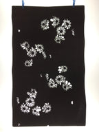 Antique Japanese Katagami Paper Kimono Stencil Katazome Flower Blooms C892