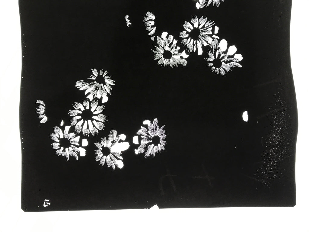 Antique Japanese Katagami Paper Kimono Stencil Katazome Flower Blooms C892