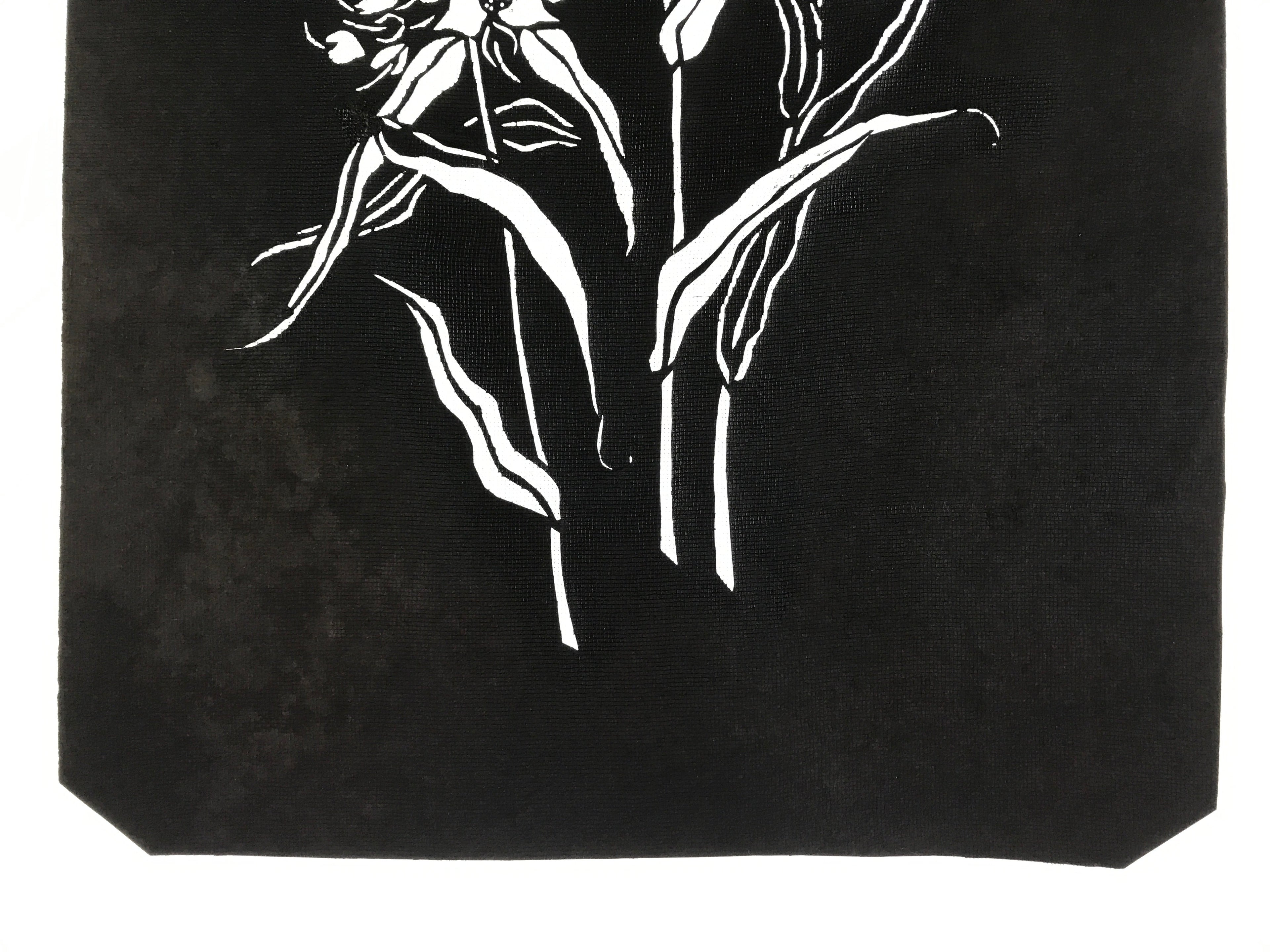 Antique Japanese Katagami Paper Kimono Stencil Katazome Flower Design A647