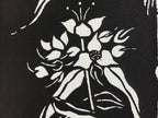 Antique Japanese Katagami Paper Kimono Stencil Katazome Flower Design A647