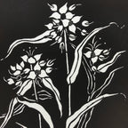 Antique Japanese Katagami Paper Kimono Stencil Katazome Flower Design A647