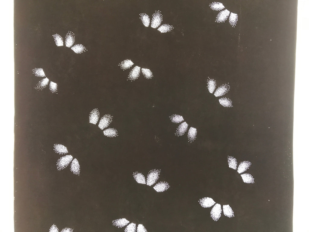 Antique Japanese Katagami Paper Kimono Stencil Katazome Flower Petal Design C901
