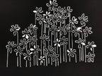 Antique Japanese Katagami Paper Kimono Stencil Katazome Flowers Design A805