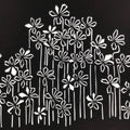 Antique Japanese Katagami Paper Kimono Stencil Katazome Flowers Design A805