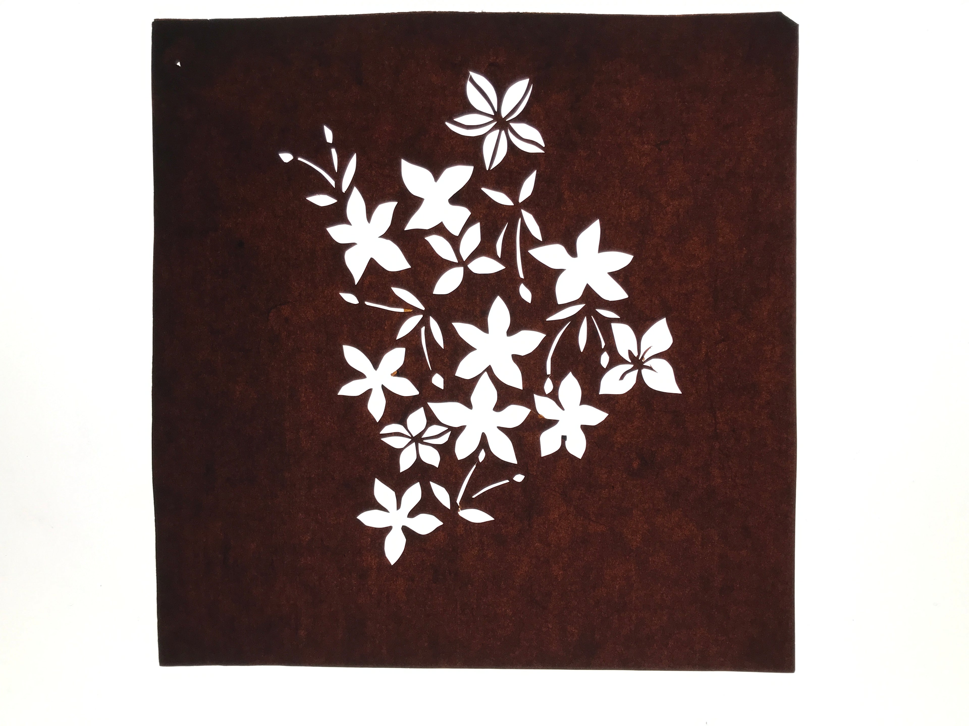 Antique Japanese Katagami Paper Kimono Stencil Katazome Flowers Design A886