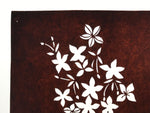 Antique Japanese Katagami Paper Kimono Stencil Katazome Flowers Design A886