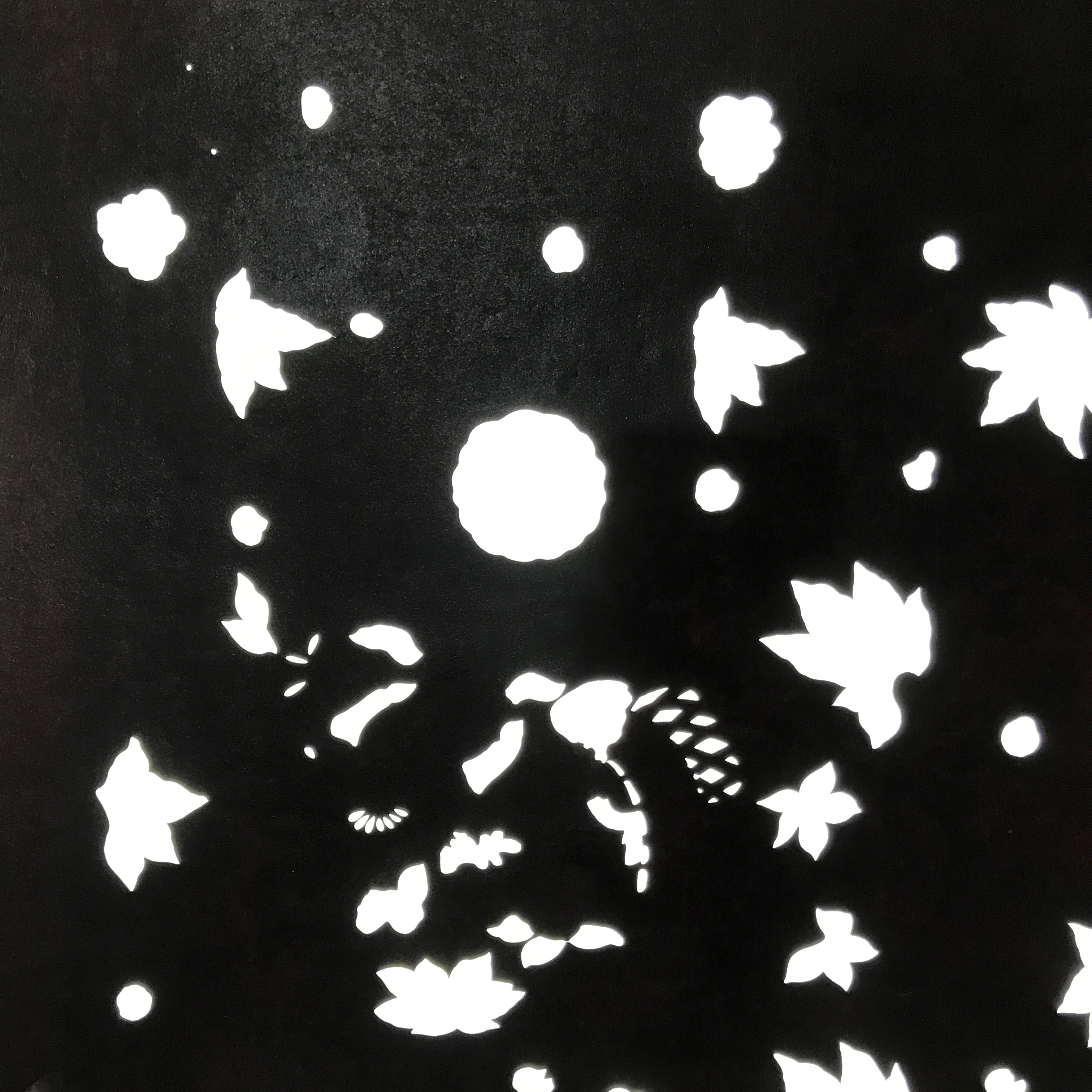 Antique Japanese Katagami Paper Kimono Stencil Katazome Flowers Design C910