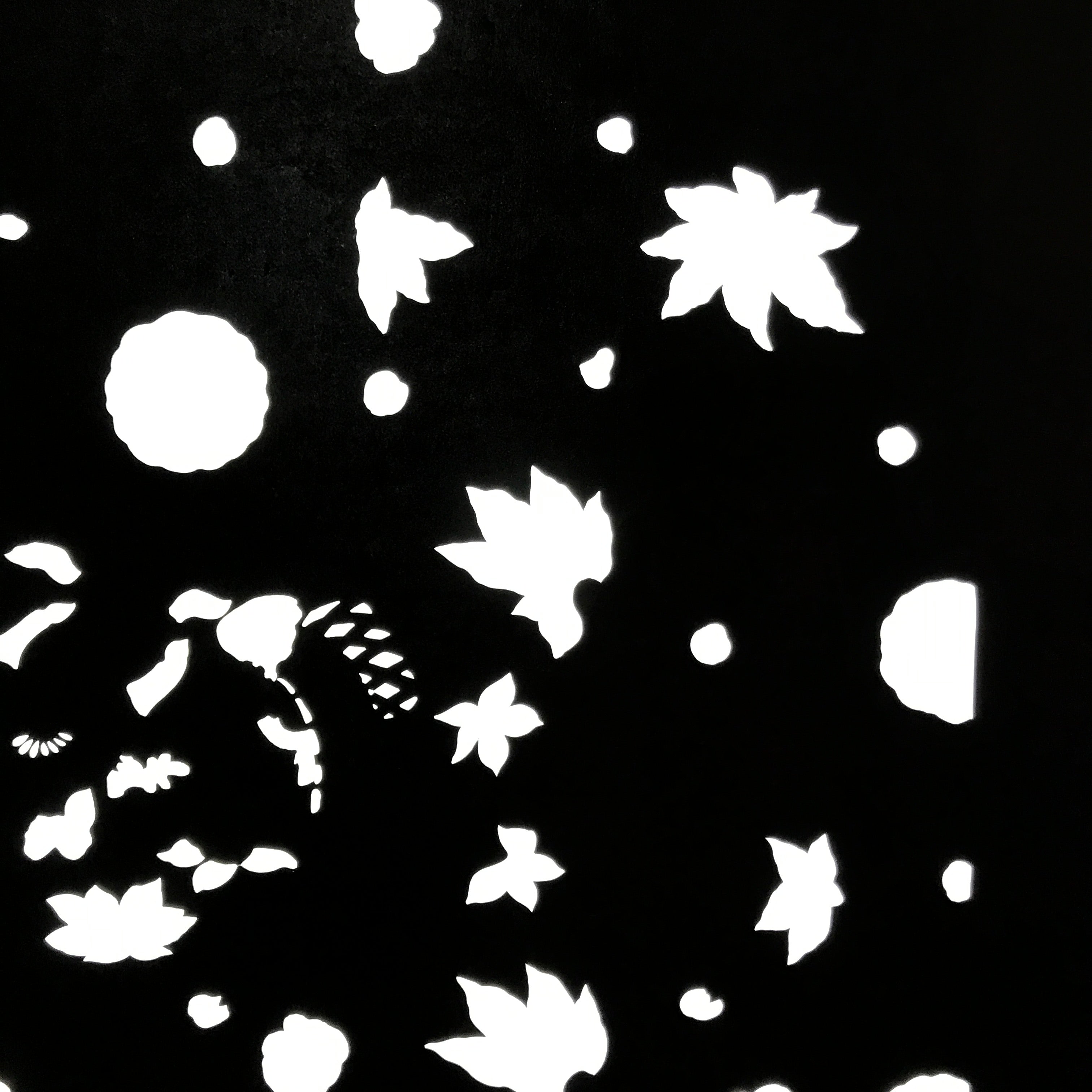 Antique Japanese Katagami Paper Kimono Stencil Katazome Flowers Design C910