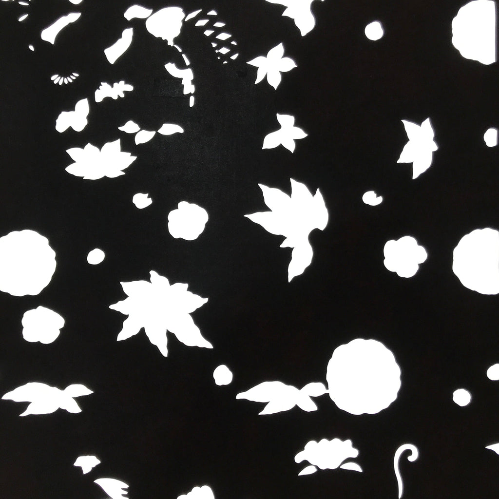 Antique Japanese Katagami Paper Kimono Stencil Katazome Flowers Design C910