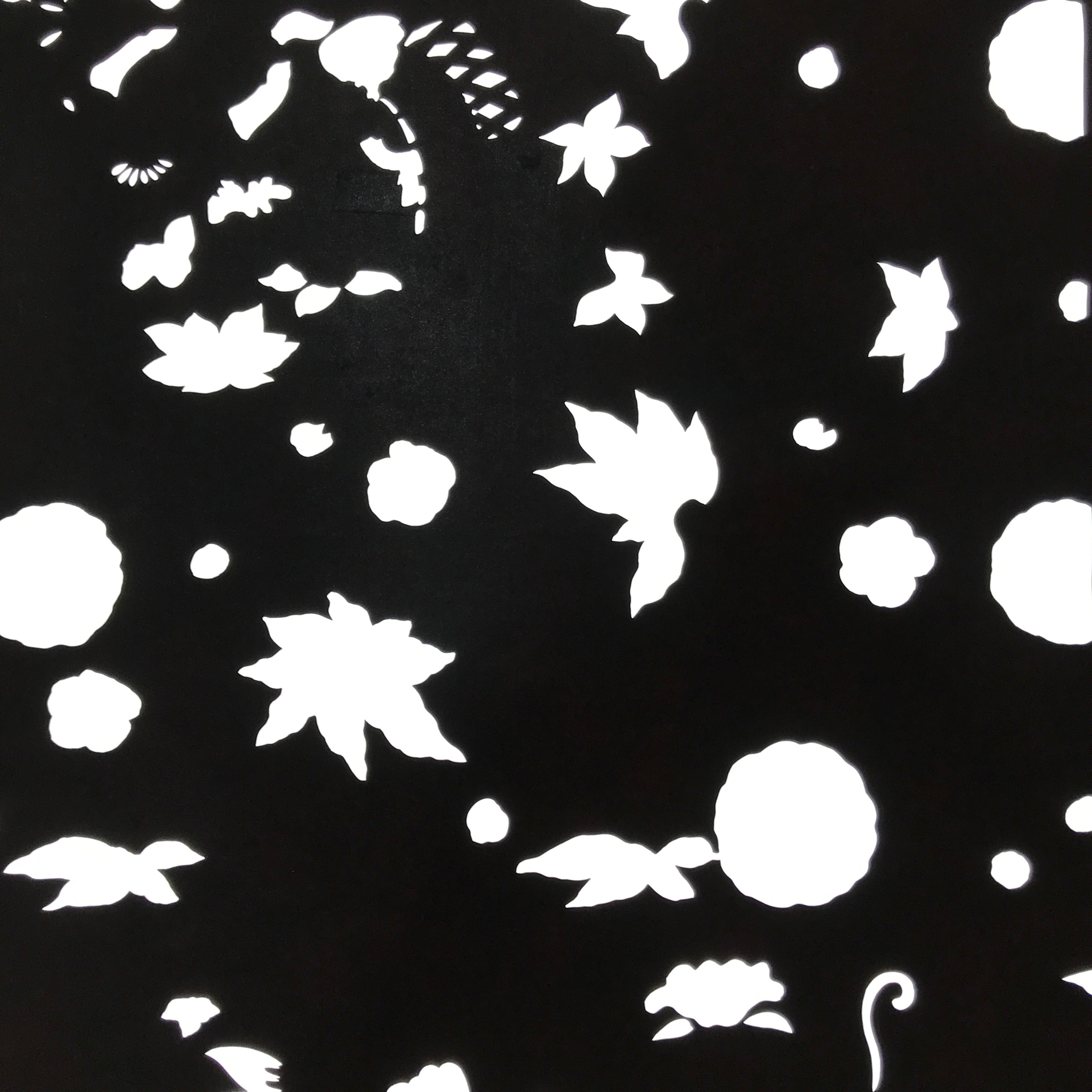 Antique Japanese Katagami Paper Kimono Stencil Katazome Flowers Design C910