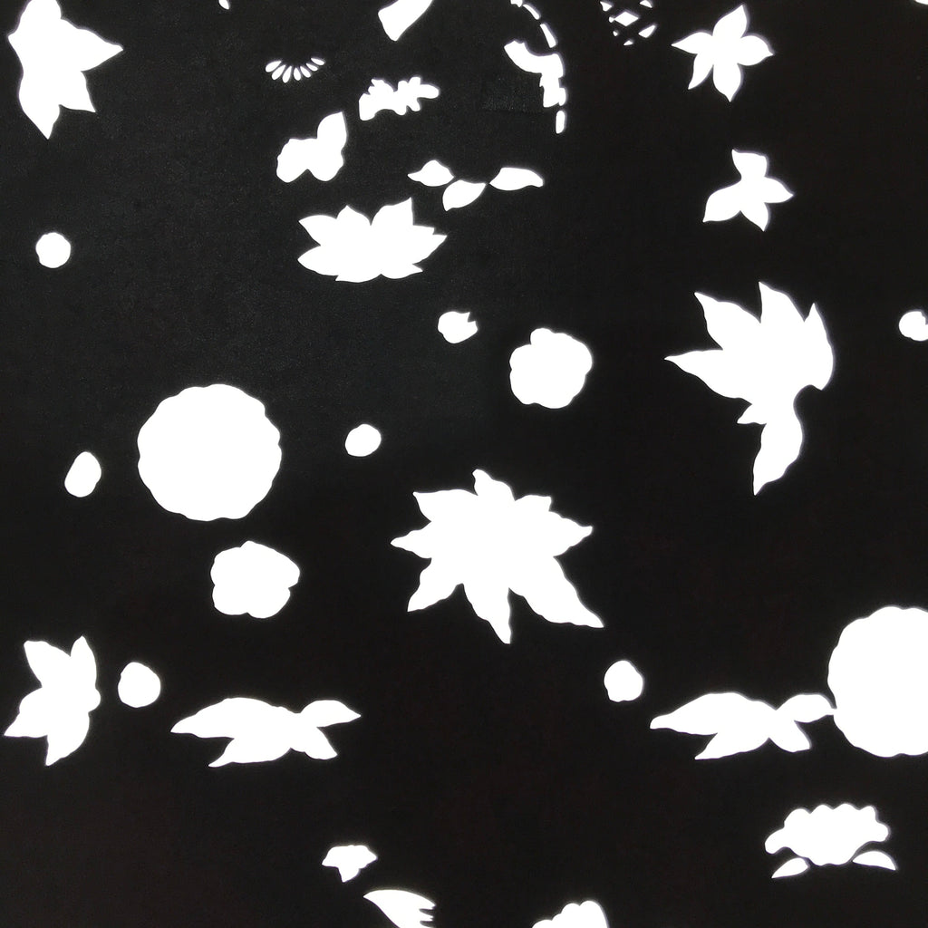 Antique Japanese Katagami Paper Kimono Stencil Katazome Flowers Design C910