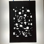 Antique Japanese Katagami Paper Kimono Stencil Katazome Flowers Design C910