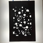 Antique Japanese Katagami Paper Kimono Stencil Katazome Flowers Design C910