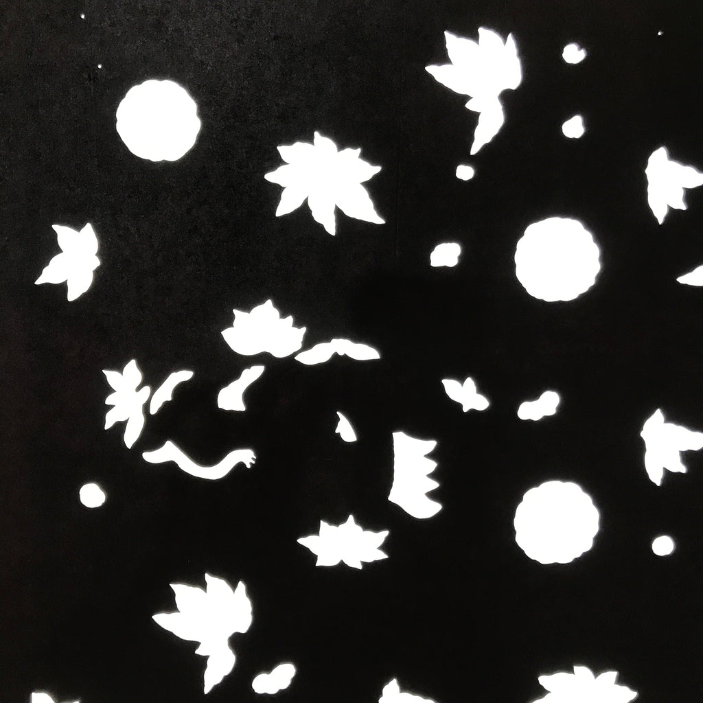 Antique Japanese Katagami Paper Kimono Stencil Katazome Flowers Design C911