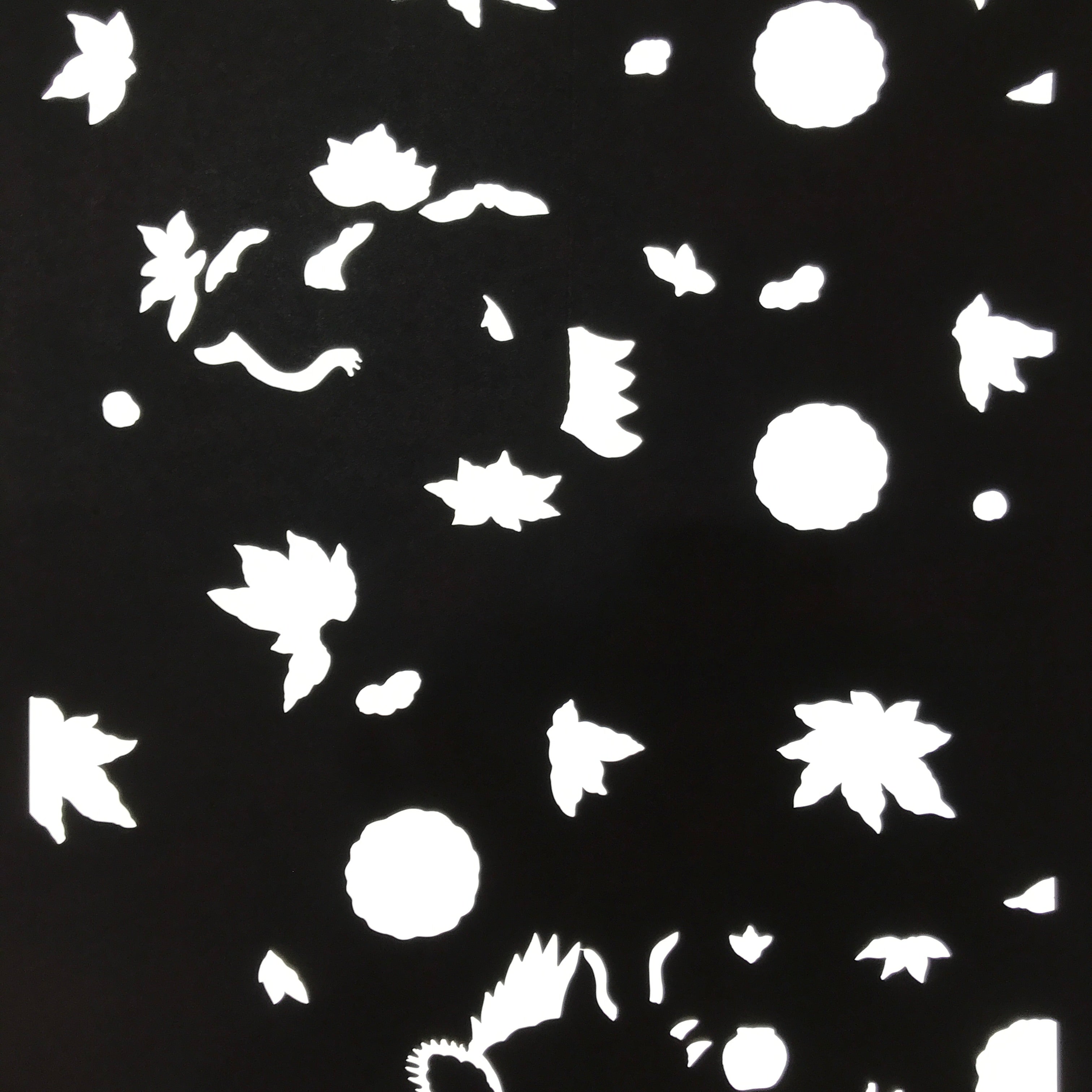Antique Japanese Katagami Paper Kimono Stencil Katazome Flowers Design C911